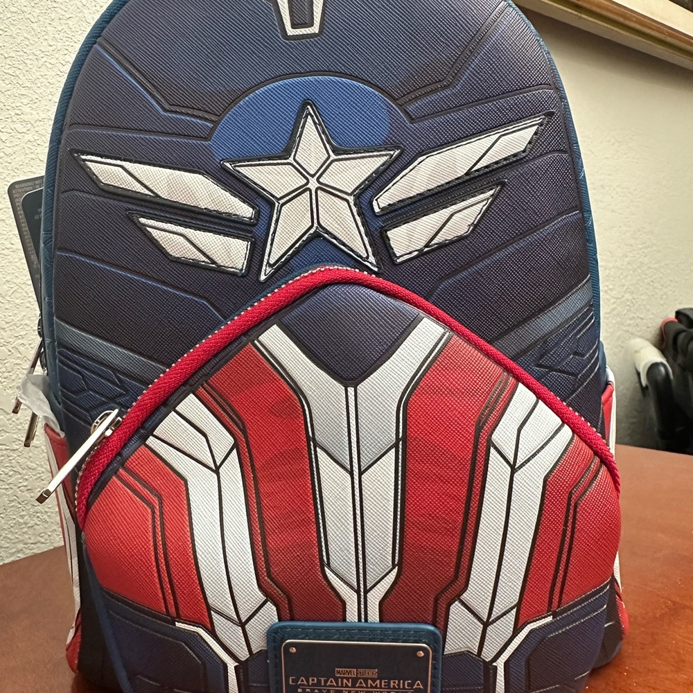 Loungefly Captain America Backpack - Red, Blue, White - Picture 1 of 4